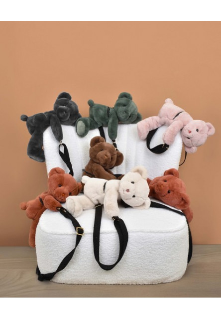 DouDou et Compagnie Batoh na rameno medvedík ruový